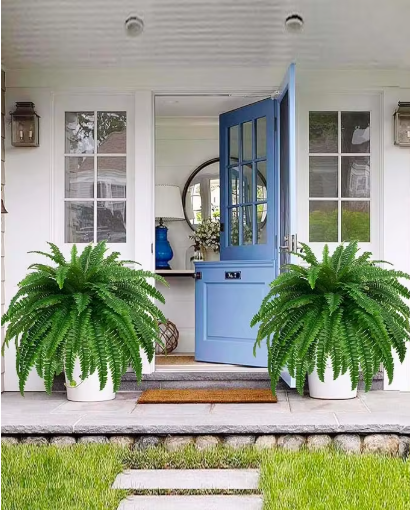 28/58/88 Leaves Artificial Boston Fern Large Hanging Plants For Home Decor