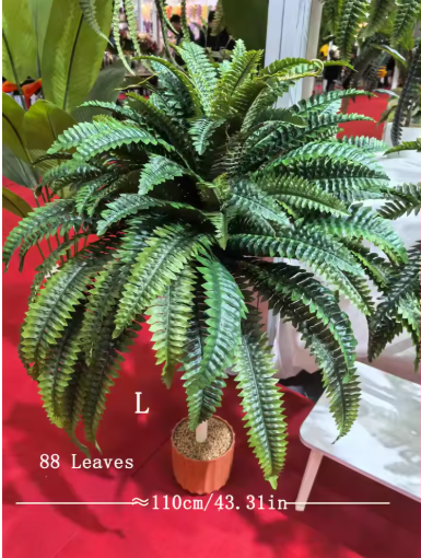 28/58/88 Leaves Artificial Boston Fern Large Hanging Plants For Home Decor