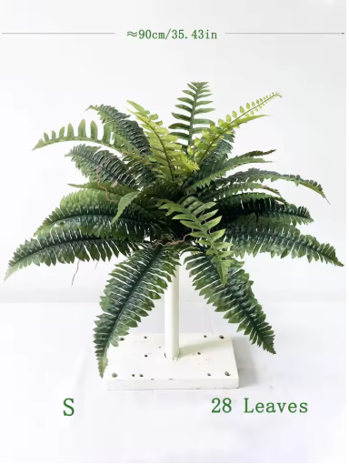 28/58/88 Leaves Artificial Boston Fern Large Hanging Plants For Home Decor