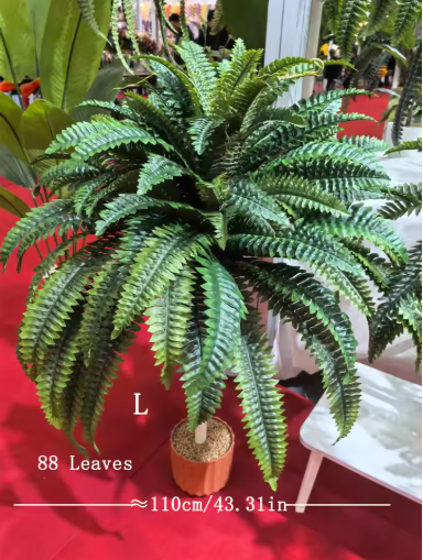28/58/88 Leaves Artificial Boston Fern Large Hanging Plants For Home Decor