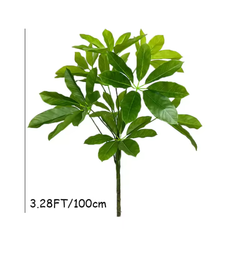 6.89FT Fake Plants Large Artificial Pachira Tropical Banyan Tree Plastic Plants Real Touch Schefflera Leaves For Home Shop Decor