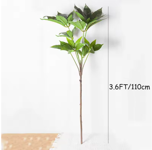 6.89FT Fake Plants Large Artificial Pachira Tropical Banyan Tree Plastic Plants Real Touch Schefflera Leaves For Home Shop Decor
