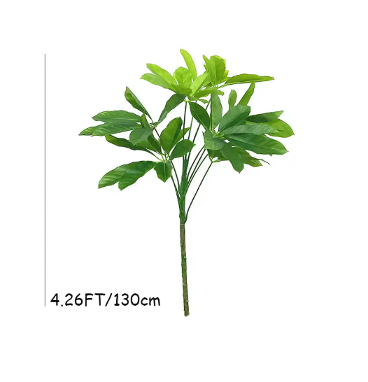 6.89FT Fake Plants Large Artificial Pachira Tropical Banyan Tree Plastic Plants Real Touch Schefflera Leaves For Home Shop Decor