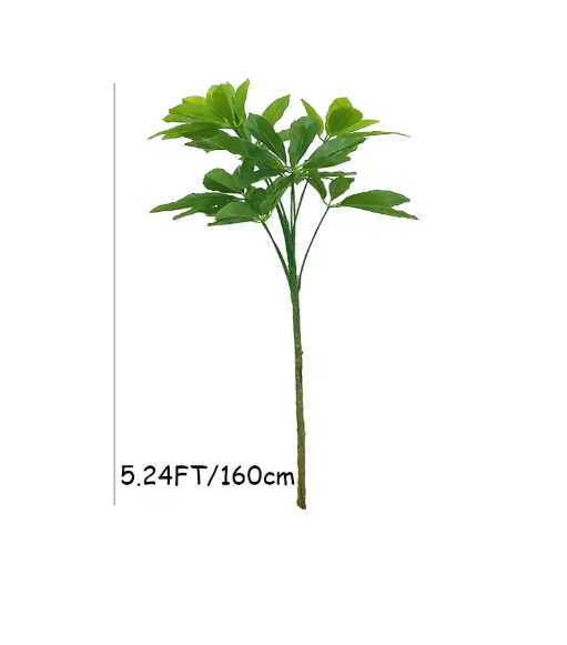 6.89FT Fake Plants Large Artificial Pachira Tropical Banyan Tree Plastic Plants Real Touch Schefflera Leaves For Home Shop Decor
