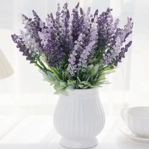 Artificial Flower Plants Lavender Festival Wedding Wreath Home Room Table Outdoor Courtyard Garden Decor Bridal Bouquet DIY Gift