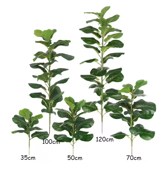 150cm Tropical Tree Large Fake Ficus Lyrata Plant Artificial Ficus Plants Branches Plastic Fake Leafs For Home Office Shop Decor