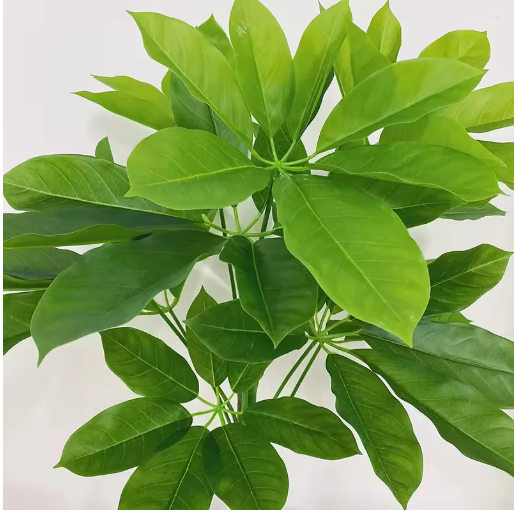 6.89FT Fake Plants Large Artificial Pachira Tropical Banyan Tree Plastic Plants Real Touch Schefflera Leaves For Home Shop Decor