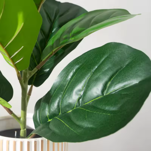 38cm Ficus Tree Artificial Fiddle Leaves Tropical Banyan Plants Branch Plastic Fig Tree Foliage Faux Rubber for Home Office
