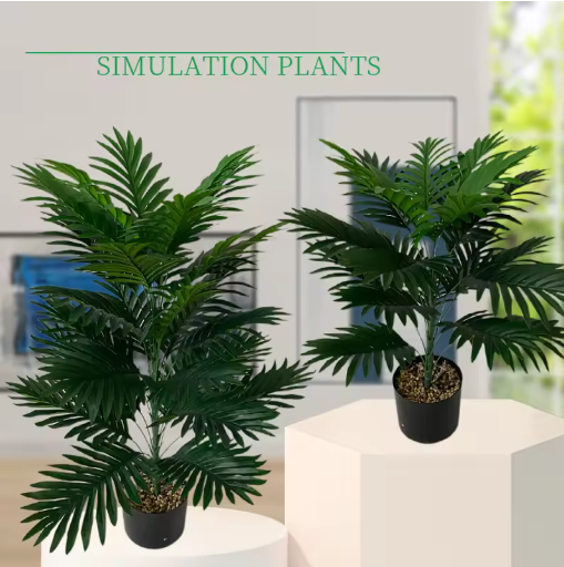 60-95cm Large Artificial Palm Tree Tropical Plants Branches Plastic Leaves Green Monstera For Home Garden Room Office Decor