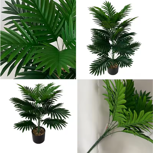 60-95cm Large Artificial Palm Tree Tropical Plants Branches Plastic Leaves Green Monstera For Home Garden Room Office Decor