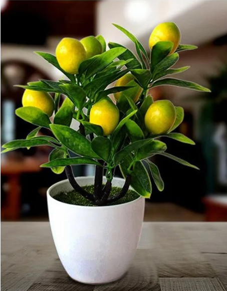 18Cm Artificial Fruits Lemon Simulated Bonsai Home Decoration Potted Plant Living Room Ornament Fake Tree