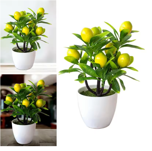 18Cm Artificial Fruits Lemon Simulated Bonsai Home Decoration Potted Plant Living Room Ornament Fake Tree