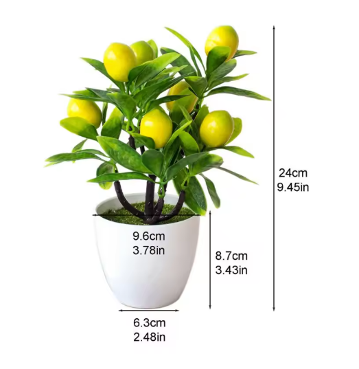 18Cm Artificial Fruits Lemon Simulated Bonsai Home Decoration Potted Plant Living Room Ornament Fake Tree