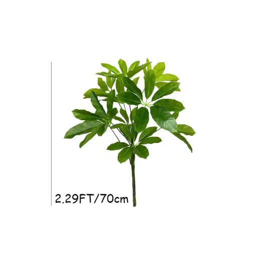 6.89FT Fake Plants Large Artificial Pachira Tropical Banyan Tree Plastic Plants Real Touch Schefflera Leaves For Home Shop Decor