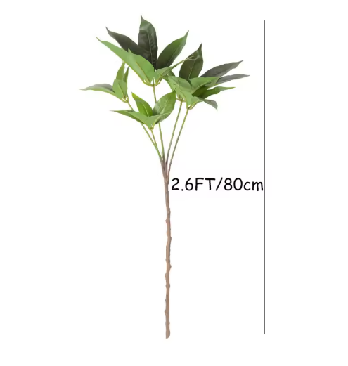 6.89FT Fake Plants Large Artificial Pachira Tropical Banyan Tree Plastic Plants Real Touch Schefflera Leaves For Home Shop Decor