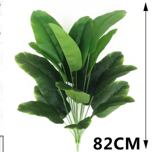 60-95cm Large Artificial Palm Tree Tropical Plants Branches Plastic Leaves Green Monstera For Home Garden Room Office Decor