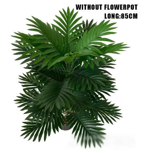 60-95cm Large Artificial Palm Tree Tropical Plants Branches Plastic Leaves Green Monstera For Home Garden Room Office Decor