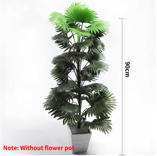 60-95cm Large Artificial Palm Tree Tropical Plants Branches Plastic Leaves Green Monstera For Home Garden Room Office Decor