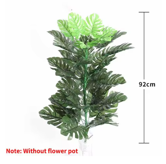 60-95cm Large Artificial Palm Tree Tropical Plants Branches Plastic Leaves Green Monstera For Home Garden Room Office Decor