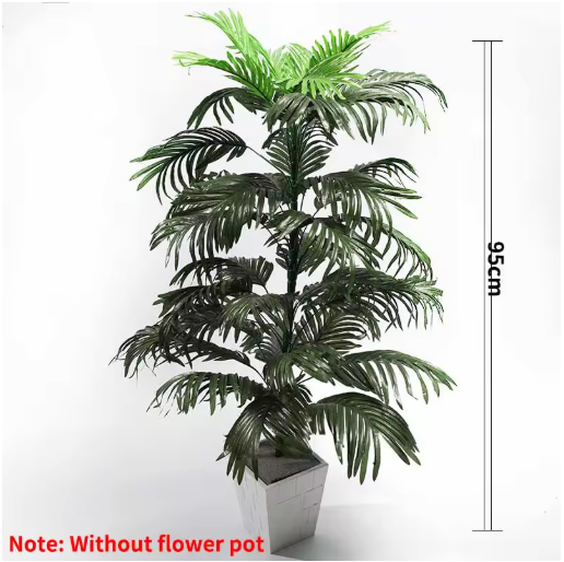 60-95cm Large Artificial Palm Tree Tropical Plants Branches Plastic Leaves Green Monstera For Home Garden Room Office Decor