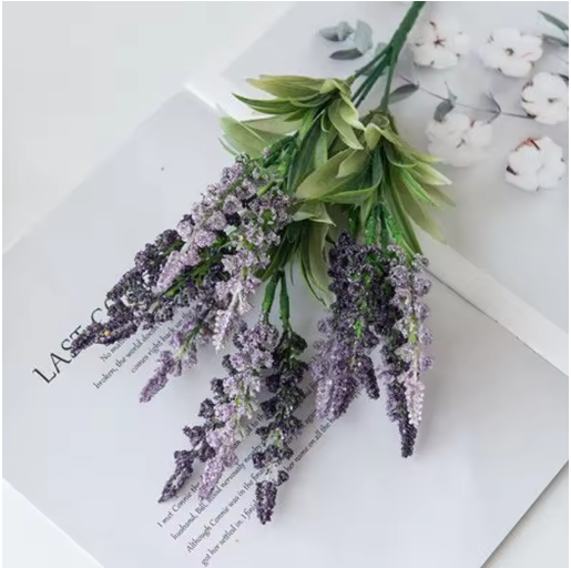 Artificial Flower Plants Lavender Festival Wedding Wreath Home Room Table Outdoor Courtyard Garden Decor Bridal Bouquet DIY Gift