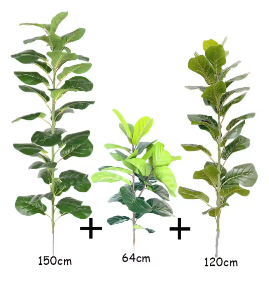 150cm Tropical Tree Large Fake Ficus Lyrata Plant Artificial Ficus Plants Branches Plastic Fake Leafs For Home Office Shop Decor