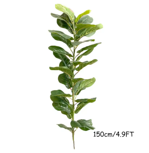 150cm Tropical Tree Large Fake Ficus Lyrata Plant Artificial Ficus Plants Branches Plastic Fake Leafs For Home Office Shop Decor