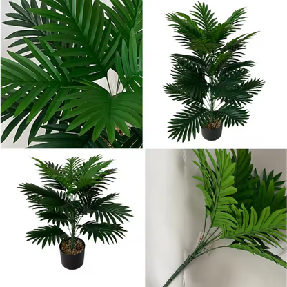60-95cm Large Artificial Palm Tree Tropical Plants Branches Plastic Leaves Green Monstera For Home Garden Room Office Decor