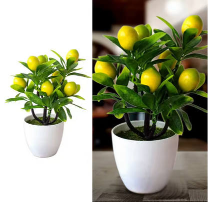 18Cm Artificial Fruits Lemon Simulated Bonsai Home Decoration Potted Plant Living Room Ornament Fake Tree