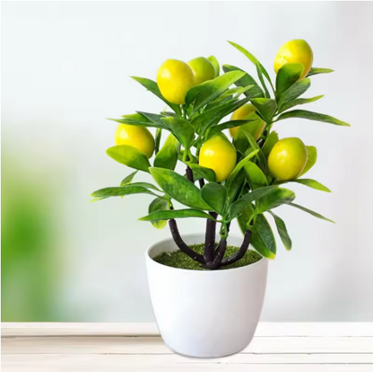 18Cm Artificial Fruits Lemon Simulated Bonsai Home Decoration Potted Plant Living Room Ornament Fake Tree