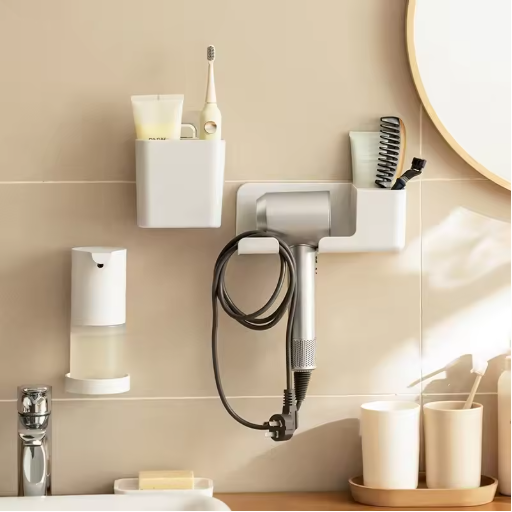 Hair Dryer Holder for Bathroom Wall Shelf Without Drilling
