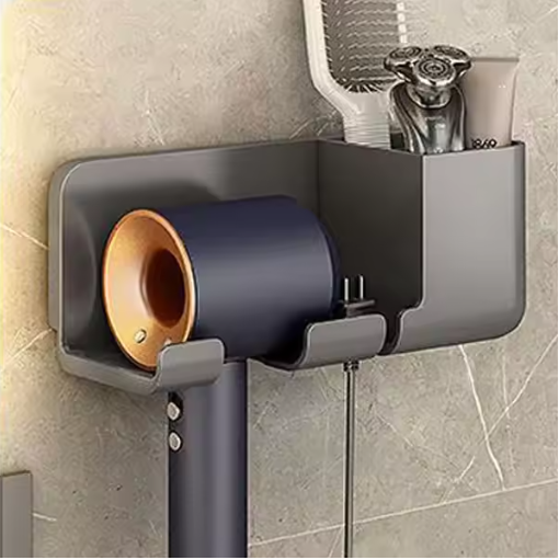 Hair Dryer Holder for Bathroom Wall Shelf Without Drilling