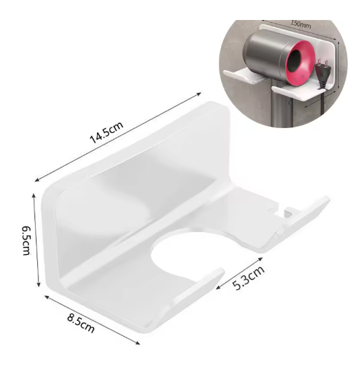 Hair Dryer Holder for Bathroom Wall Shelf Without Drilling