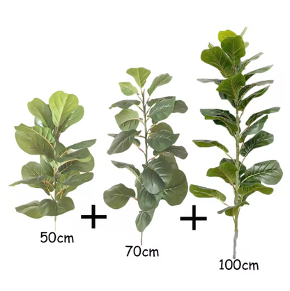 150cm Tropical Tree Large Fake Ficus Lyrata Plant Artificial Ficus Plants Branches Plastic Fake Leafs For Home Office Shop Decor